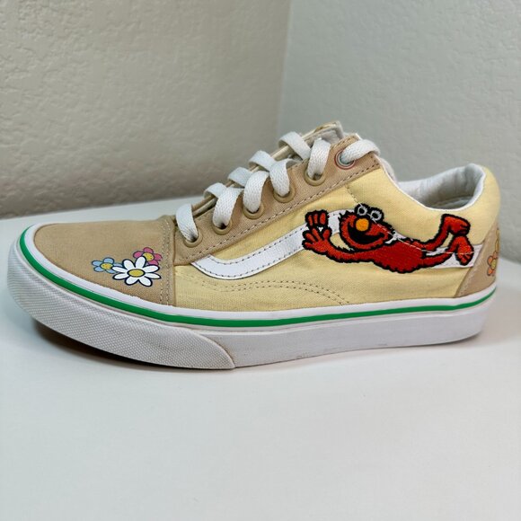 Vans X Sesame Street Old Skool Elmo Shoes Women's 7.5 / Men's 6 Floral Yellow - Picture 10 of 15
